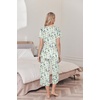 image:imageEkouaer Womens Pajama Sets Soft Cotton Pj Short Sleeve Top with Capri Pants Sleepwear 2 Piece Print LoungewearSXXLGreen Flowers