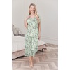 image:imageEkouaer Womens Pajama Sets Soft Cotton Pj Short Sleeve Top with Capri Pants Sleepwear 2 Piece Print LoungewearSXXLGreen Flowers