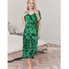 image:imageEkouaer Womens Pajama Sets Soft Cotton Pj Short Sleeve Top with Capri Pants Sleepwear 2 Piece Print LoungewearSXXLGreen Leaves