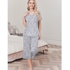 image:imageEkouaer Womens Pajama Sets Soft Cotton Pj Short Sleeve Top with Capri Pants Sleepwear 2 Piece Print LoungewearSXXLGrey Coffee