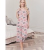 image:imageEkouaer Womens Pajama Sets Soft Cotton Pj Short Sleeve Top with Capri Pants Sleepwear 2 Piece Print LoungewearSXXLGrey Flower