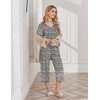 image:imageEkouaer Womens Pajama Sets Soft Cotton Pj Short Sleeve Top with Capri Pants Sleepwear 2 Piece Print LoungewearSXXLLeopard White