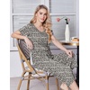 image:imageEkouaer Womens Pajama Sets Soft Cotton Pj Short Sleeve Top with Capri Pants Sleepwear 2 Piece Print LoungewearSXXLLeopard White
