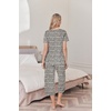 image:imageEkouaer Womens Pajama Sets Soft Cotton Pj Short Sleeve Top with Capri Pants Sleepwear 2 Piece Print LoungewearSXXLLeopard White