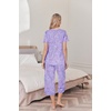image:imageEkouaer Womens Pajama Sets Soft Cotton Pj Short Sleeve Top with Capri Pants Sleepwear 2 Piece Print LoungewearSXXLPurple Starry