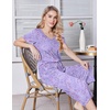 image:imageEkouaer Womens Pajama Sets Soft Cotton Pj Short Sleeve Top with Capri Pants Sleepwear 2 Piece Print LoungewearSXXLPurple Starry