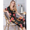 image:imageEkouaer Womens Pajama Sets Soft Cotton Pj Short Sleeve Top with Capri Pants Sleepwear 2 Piece Print LoungewearSXXLRed Orange Flower