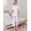 image:imageEkouaer Womens Pajama Sets Soft Cotton Pj Short Sleeve Top with Capri Pants Sleepwear 2 Piece Print LoungewearSXXLWhite Flower