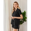 image:imageEkouaer Womens Pajamas Set Button Down Pjs Lounge Sets Short Sleeve Sleepwear Soft Loungewear NigthwearBlack