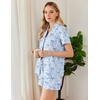 image:imageEkouaer Womens Pajamas Set Button Down Pjs Lounge Sets Short Sleeve Sleepwear Soft Loungewear NigthwearBlue Pentagram