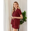 image:imageEkouaer Womens Pajamas Set Button Down Pjs Lounge Sets Short Sleeve Sleepwear Soft Loungewear NigthwearBurgundy