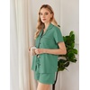 image:imageEkouaer Womens Pajamas Set Button Down Pjs Lounge Sets Short Sleeve Sleepwear Soft Loungewear NigthwearGreen