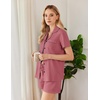 image:imageEkouaer Womens Pajamas Set Button Down Pjs Lounge Sets Short Sleeve Sleepwear Soft Loungewear NigthwearPale Violet Red