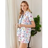 image:imageEkouaer Womens Pajamas Set Button Down Pjs Lounge Sets Short Sleeve Sleepwear Soft Loungewear NigthwearWhite Bow