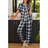 image:imageEkouaer Womens Pajamas Set Print PJs Soft Button Down Sleepwear Short Sleeve Lounge Set with PocketsBig Black Plaid