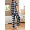 image:imageEkouaer Womens Pajamas Set Print PJs Soft Button Down Sleepwear Short Sleeve Lounge Set with PocketsBig Black Plaid