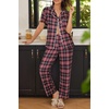 image:imageEkouaer Womens Pajamas Set Print PJs Soft Button Down Sleepwear Short Sleeve Lounge Set with PocketsSmall Red Plaid