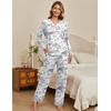 image:imageEkouaer Womens Pajamas Sets 2 piece PJs V Neck Long Sleeve Sleepwear Comfy Pants Loungewear with PocketBlack Rabbit