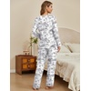 image:imageEkouaer Womens Pajamas Sets 2 piece PJs V Neck Long Sleeve Sleepwear Comfy Pants Loungewear with PocketBlack Rabbit