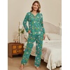 image:imageEkouaer Womens Pajamas Sets 2 piece PJs V Neck Long Sleeve Sleepwear Comfy Pants Loungewear with PocketChristmas Green Elf
