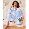 image:imageEkouaer Womens Pajamas Sets 2 piece PJs V Neck Long Sleeve Sleepwear Comfy Pants Loungewear with PocketCurvy