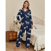 image:imageEkouaer Womens Pajamas Sets 2 piece PJs V Neck Long Sleeve Sleepwear Comfy Pants Loungewear with PocketNavy Zebra