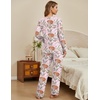 image:imageEkouaer Womens Pajamas Sets 2 piece PJs V Neck Long Sleeve Sleepwear Comfy Pants Loungewear with PocketPink Tiger