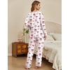 image:imageEkouaer Womens Pajamas Sets 2 piece PJs V Neck Long Sleeve Sleepwear Comfy Pants Loungewear with PocketRed Bow