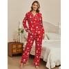 image:imageEkouaer Womens Pajamas Sets 2 piece PJs V Neck Long Sleeve Sleepwear Comfy Pants Loungewear with PocketRed Christmas