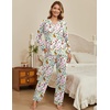 image:imageEkouaer Womens Pajamas Sets 2 piece PJs V Neck Long Sleeve Sleepwear Comfy Pants Loungewear with PocketWhite Animals