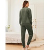 image:imageEkouaer Womens Pajamas Sets Velvet Long Sleeve Jogger Pjs Soft Sleepwear 2 Piece Lounge Sets Casual TracksuitsArmy Green