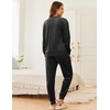 image:imageEkouaer Womens Pajamas Sets Velvet Long Sleeve Jogger Pjs Soft Sleepwear 2 Piece Lounge Sets Casual TracksuitsBlack
