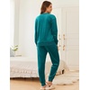image:imageEkouaer Womens Pajamas Sets Velvet Long Sleeve Jogger Pjs Soft Sleepwear 2 Piece Lounge Sets Casual TracksuitsDark Cyan