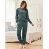 image:imageEkouaer Womens Pajamas Sets Velvet Long Sleeve Jogger Pjs Soft Sleepwear 2 Piece Lounge Sets Casual TracksuitsGray