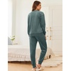 image:imageEkouaer Womens Pajamas Sets Velvet Long Sleeve Jogger Pjs Soft Sleepwear 2 Piece Lounge Sets Casual TracksuitsGray