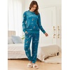 image:imageEkouaer Womens Pajamas Sets Velvet Long Sleeve Jogger Pjs Soft Sleepwear 2 Piece Lounge Sets Casual TracksuitsLeopard Green