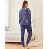 image:imageEkouaer Womens Pajamas Sets Velvet Long Sleeve Jogger Pjs Soft Sleepwear 2 Piece Lounge Sets Casual TracksuitsLeopard Purple