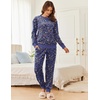 image:imageEkouaer Womens Pajamas Sets Velvet Long Sleeve Jogger Pjs Soft Sleepwear 2 Piece Lounge Sets Casual TracksuitsLeopard Purple
