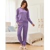 image:imageEkouaer Womens Pajamas Sets Velvet Long Sleeve Jogger Pjs Soft Sleepwear 2 Piece Lounge Sets Casual TracksuitsPurple