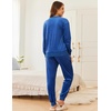 image:imageEkouaer Womens Pajamas Sets Velvet Long Sleeve Jogger Pjs Soft Sleepwear 2 Piece Lounge Sets Casual TracksuitsRoyal Blue