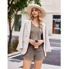 image:imageEkouaer Womens Ribbed Knit Lounge Set Short Sleeve Top and Shorts Sleepwear Pajama Set Two Piece Shorts Outfits SetBrown