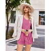 image:imageEkouaer Womens Ribbed Knit Lounge Set Short Sleeve Top and Shorts Sleepwear Pajama Set Two Piece Shorts Outfits SetHot Pink