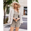image:imageEkouaer Womens Ribbed Knit Lounge Set Short Sleeve Top and Shorts Sleepwear Pajama Set Two Piece Shorts Outfits SetKhaki