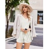 image:imageEkouaer Womens Ribbed Knit Lounge Set Short Sleeve Top and Shorts Sleepwear Pajama Set Two Piece Shorts Outfits SetWhite