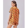 image:imageEkouaer Womens Silk Satin Pajama Set Print Short Sleeve Sleepwear Button Down Pjs Shorts Set LoungewearHalloween Skull