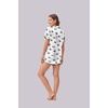 image:imageEkouaer Womens Silk Satin Pajama Set Print Short Sleeve Sleepwear Button Down Pjs Shorts Set LoungewearPanda