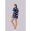 image:imageEkouaer Womens Silk Satin Pajama Set Print Short Sleeve Sleepwear Button Down Pjs Shorts Set LoungewearZebra