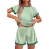 Green White Striped