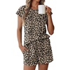 image:imageEkouaer Cotton Pajamas for Women Set 2 Piece Cap Sleeve Pjs Shorts Set Lounge Sets Sleepwear SXXLLeopard