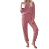 image:imageEkouaer Pajamas Set for Women Soft Comfy Pjs Sets Long Sleeve Sleepwear Loungewear SXXLOld Rose